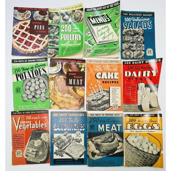 VTG 1940-1950s Lot 12 CULINARY ARTS INTITUTE Recipe Booklets Cookbooks Meal Plan
